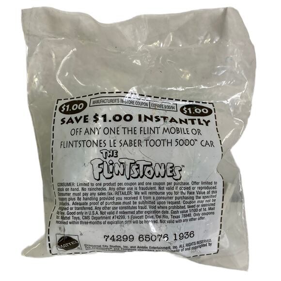 Vintage McDonald's The Flintstones Happy Meal Toys Set of 3 - Picture 5 of 7